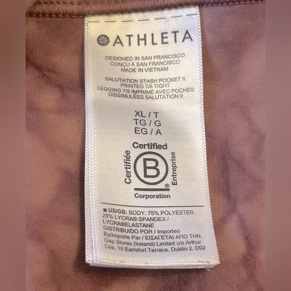 Athleta Salutation Stash II 7/8 Pocket Leggings, Size XL Riptide Palermo… - Picture 8 of 9